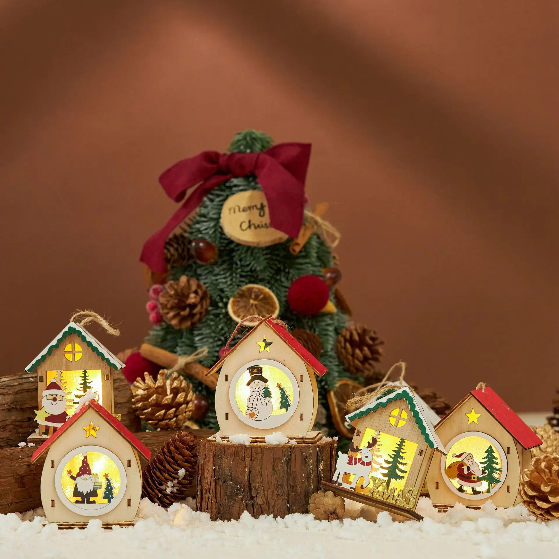 Christmas LED Light Wooden House Luminous Cabin Merry Christmas Decorations for Home DIY Xmas Tree Ornaments Kids Gifts New Year
Christmas LED Light Wooden House Luminous Cabin Merry Christmas Decorations for Home DIY Xmas Tree Ornaments Kids Gifts New Year