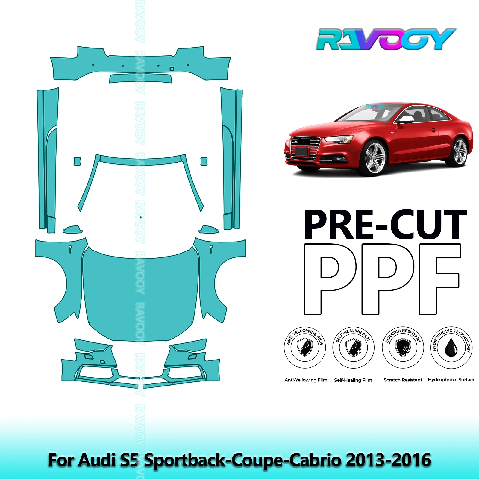 Front Kit+Rockers+Rear Bumper Clear Bra Precut PPF Paint Protection Film For Audi S5 Sportback-Coupe-Cabrio 2013-2016
Front Kit+Rockers+Rear Bumper Clear Bra Precut PPF Paint Protection Film For Audi S5 Sportback-Coupe-Cabrio 2013-2016