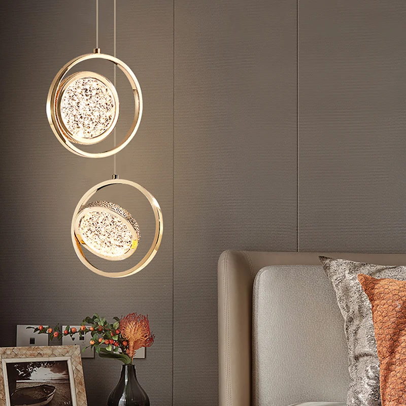 Creative Modern Pendant Light Double Rings Crystal Lamps for Living Room Bedroom Corridor Kitchen Lamp Indoor Decor Lights
Creative Modern Pendant Light Double Rings Crystal Lamps for Living Room Bedroom Corridor Kitchen Lamp Indoor Decor Lights