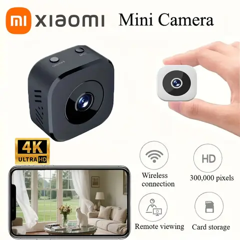 Xiaomi Mini Camera Home WiFi Wireless Remote Monitoring HD 4K Camera Pets and Children No Need to Plug In Super Battery Life