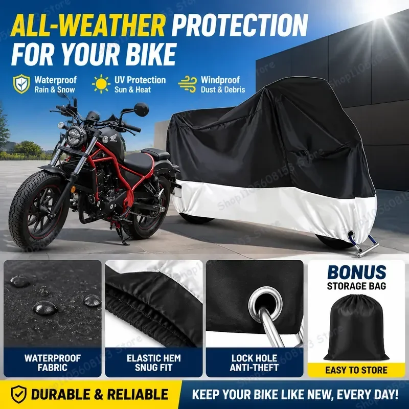 For HONDA CM300 Motorcycle Cover Waterproof UV Resistant Dustproof All Weather Outdoor Indoor Scooter Bike Cover Heavy Duty
For HONDA CM300 Motorcycle Cover Waterproof UV Resistant Dustproof All Weather Outdoor Indoor Scooter Bike Cover Heavy Duty