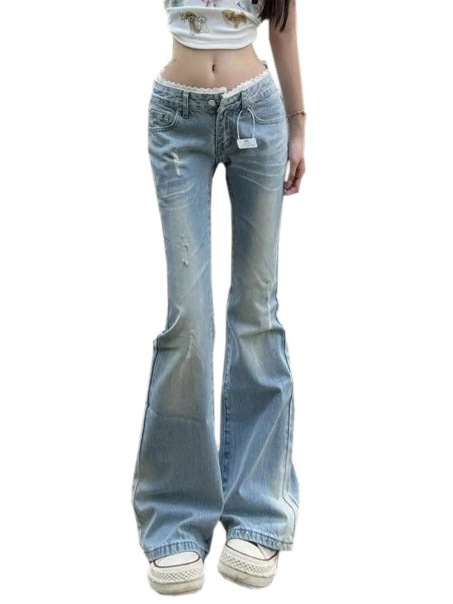 Women's Vintage Washed Low Rise Bootcut Jeans Distressed Ripped Denim Pants Flared Long Jeans Y2K
Women's Vintage Washed Low Rise Bootcut Jeans Distressed Ripped Denim Pants Flared Long Jeans Y2K