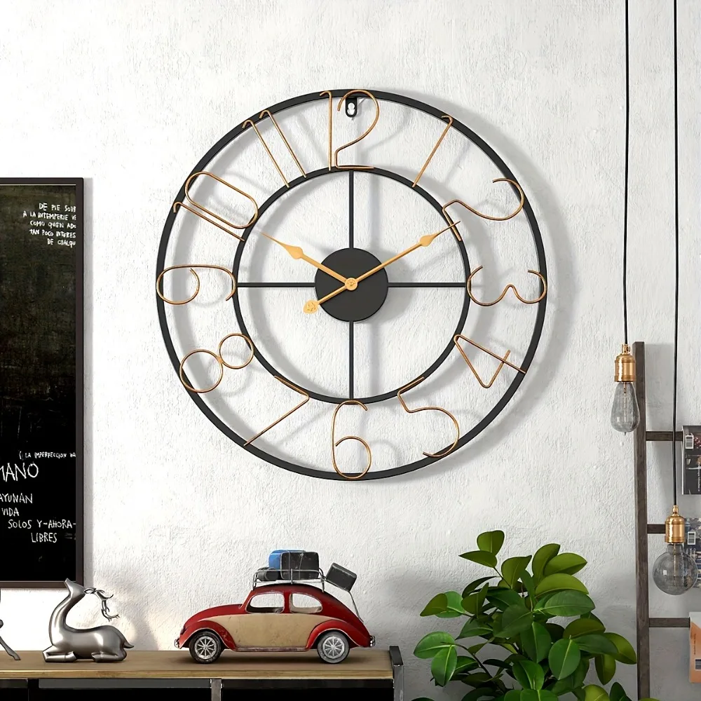 1pc 20-inch Arabic Numerals European Vintage Metal Ironwork Hollow Silent Living Room Entryway Bedroom Large Wall Clock
1pc 20-inch Arabic Numerals European Vintage Metal Ironwork Hollow Silent Living Room Entryway Bedroom Large Wall Clock