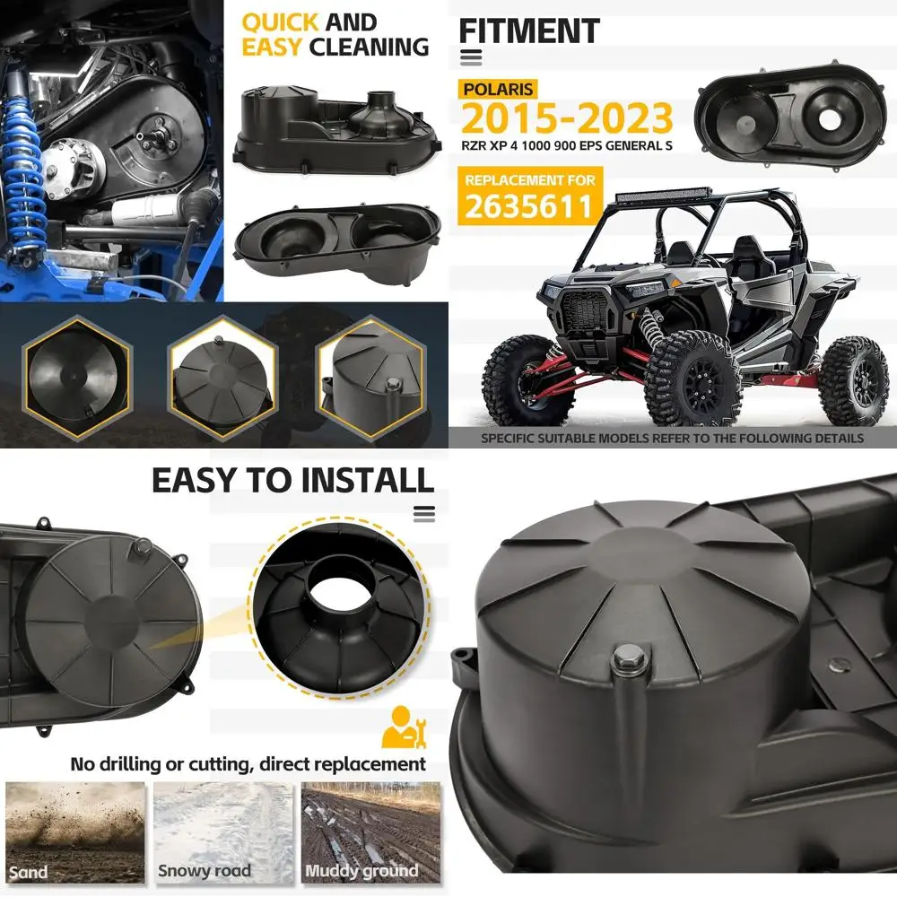 ECOTRIC Outer Clutch Cover Compatible with 2015-2023 Polaris RZR XP 4 1000 900 EPS General S Replacement for 2635611 Black Plast
ECOTRIC Outer Clutch Cover Compatible with 2015-2023 Polaris RZR XP 4 1000 900 EPS General S Replacement for 2635611 Black Plast