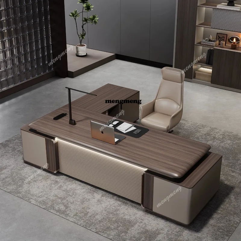Boss office desk and chair combination baking paint big desk president table light luxury blister high-end
Boss office desk and chair combination baking paint big desk president table light luxury blister high-end