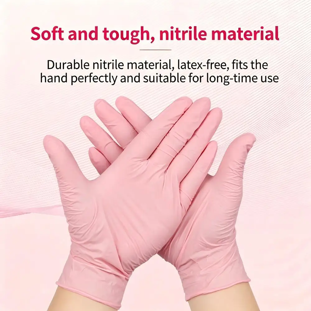 100 PCS Pink Nitrile Gloves Thickened Disposable Gloves for Cleaning Hairdressing Waterproof Dishwashing Tattoo Gloves
100 PCS Pink Nitrile Gloves Thickened Disposable Gloves for Cleaning Hairdressing Waterproof Dishwashing Tattoo Gloves