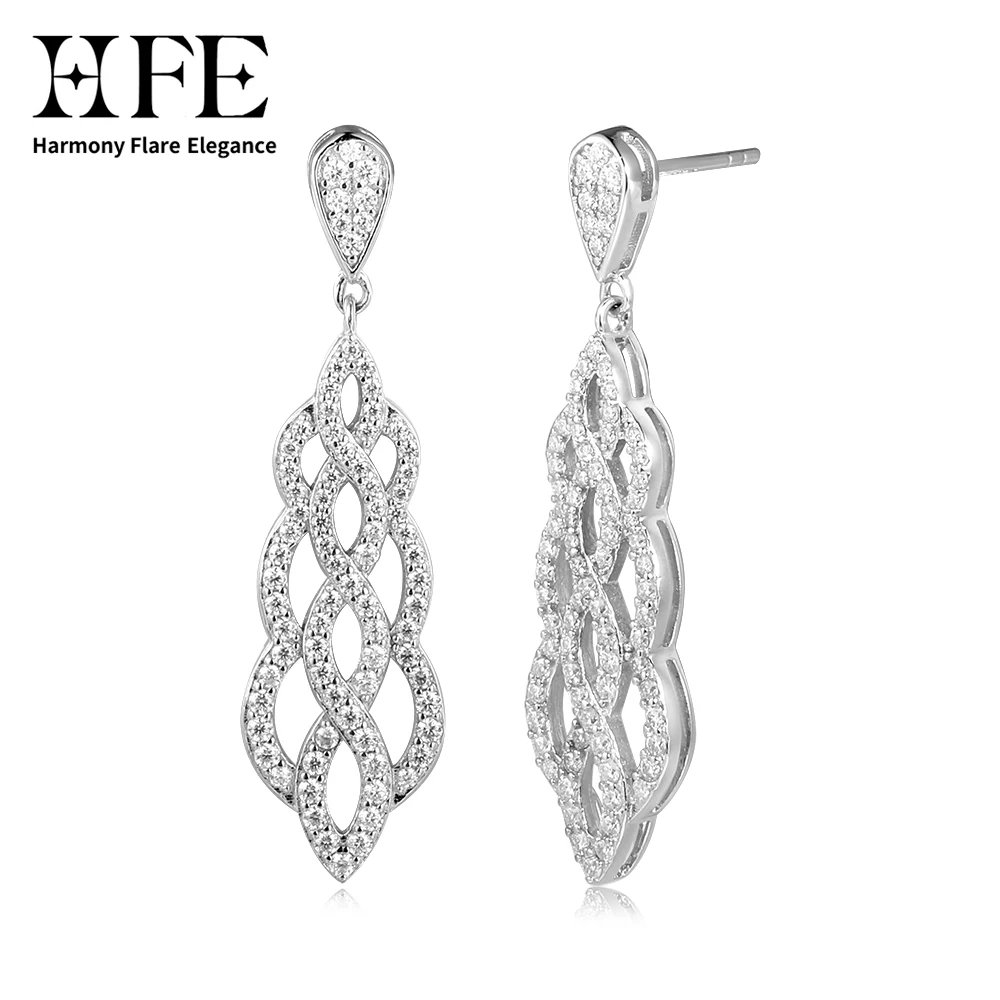 Роскошные длинные женские серьги HFE из стерлингового серебра 925 пробы с муассанитом и бриллиантами, для дня рождения, вечеринки, помолвки, свадьбы
Роскошные длинные женские серьги HFE из стерлингового серебра 925 пробы с муассанитом и бриллиантами, для дня рождения, вечеринки, помолвки, свадьбы