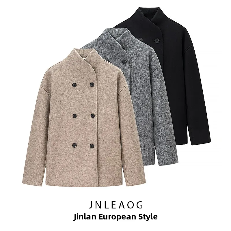 Faionable Versatile Women's Woolen Coat Autumn New Sle JNLEAOG Stand Fit Polyester Fiber Long Sve Button Closure
Faionable Versatile Women's Woolen Coat Autumn New Sle JNLEAOG Stand Fit Polyester Fiber Long Sve Button Closure