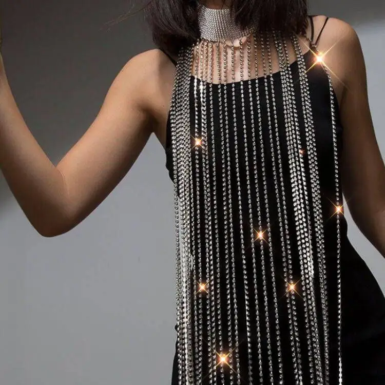 Trendy Accessories Diamond Hanging Neck Skirt Sexy Party Spicy Girl Fashion Tassel Rhinestone Top Body Chain Female
Trendy Accessories Diamond Hanging Neck Skirt Sexy Party Spicy Girl Fashion Tassel Rhinestone Top Body Chain Female