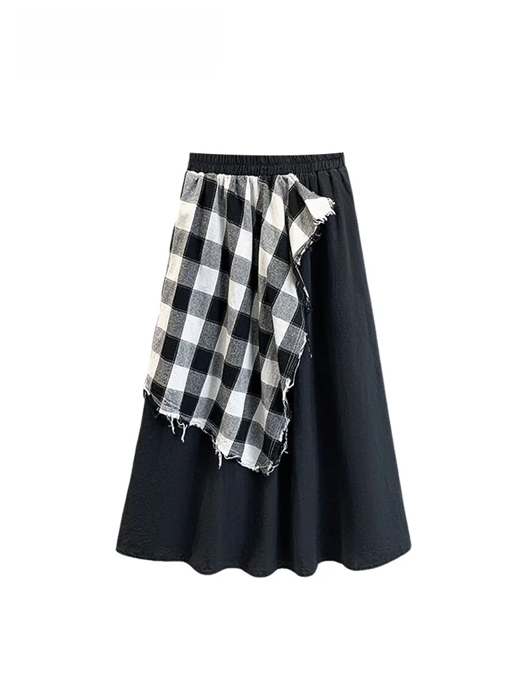 High Waist Patchwork Midi Skirt for plus Size Women Fashionable Vintage Design Early Summer New Style CaraCLUB A-Line Skirt
High Waist Patchwork Midi Skirt for plus Size Women Fashionable Vintage Design Early Summer New Style CaraCLUB A-Line Skirt