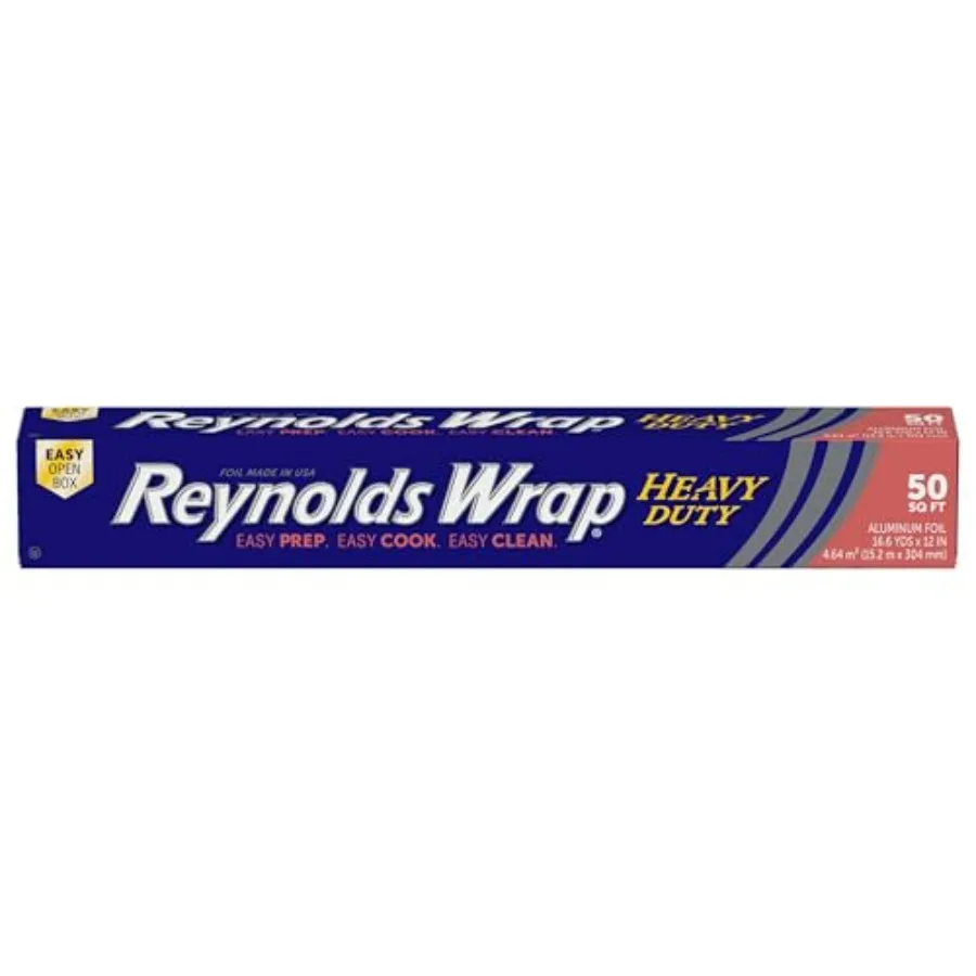 Heavy Duty Aluminum Foil Roll for Kitchen and Grill Use 12 Inches Wide 50 Sq Ft Thick Durable Material with Easy Open Close Tab
Heavy Duty Aluminum Foil Roll for Kitchen and Grill Use 12 Inches Wide 50 Sq Ft Thick Durable Material with Easy Open Close Tab