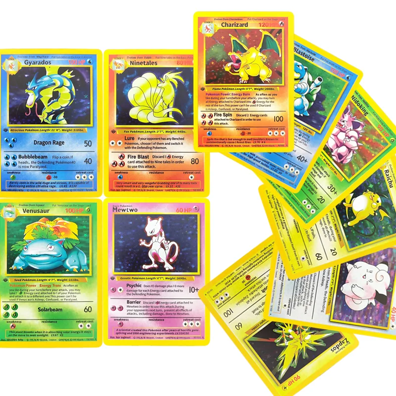 Английская игра 1999 года, 1 стандартное издание, Charizard Blastoise Venusaur Raichu Zapdos Nidoking Holo, коллекция аниме-игр, карточная игрушка
Английская игра 1999 года, 1 стандартное издание, Charizard Blastoise Venusaur Raichu Zapdos Nidoking Holo, коллекция аниме-игр, карточная игрушка