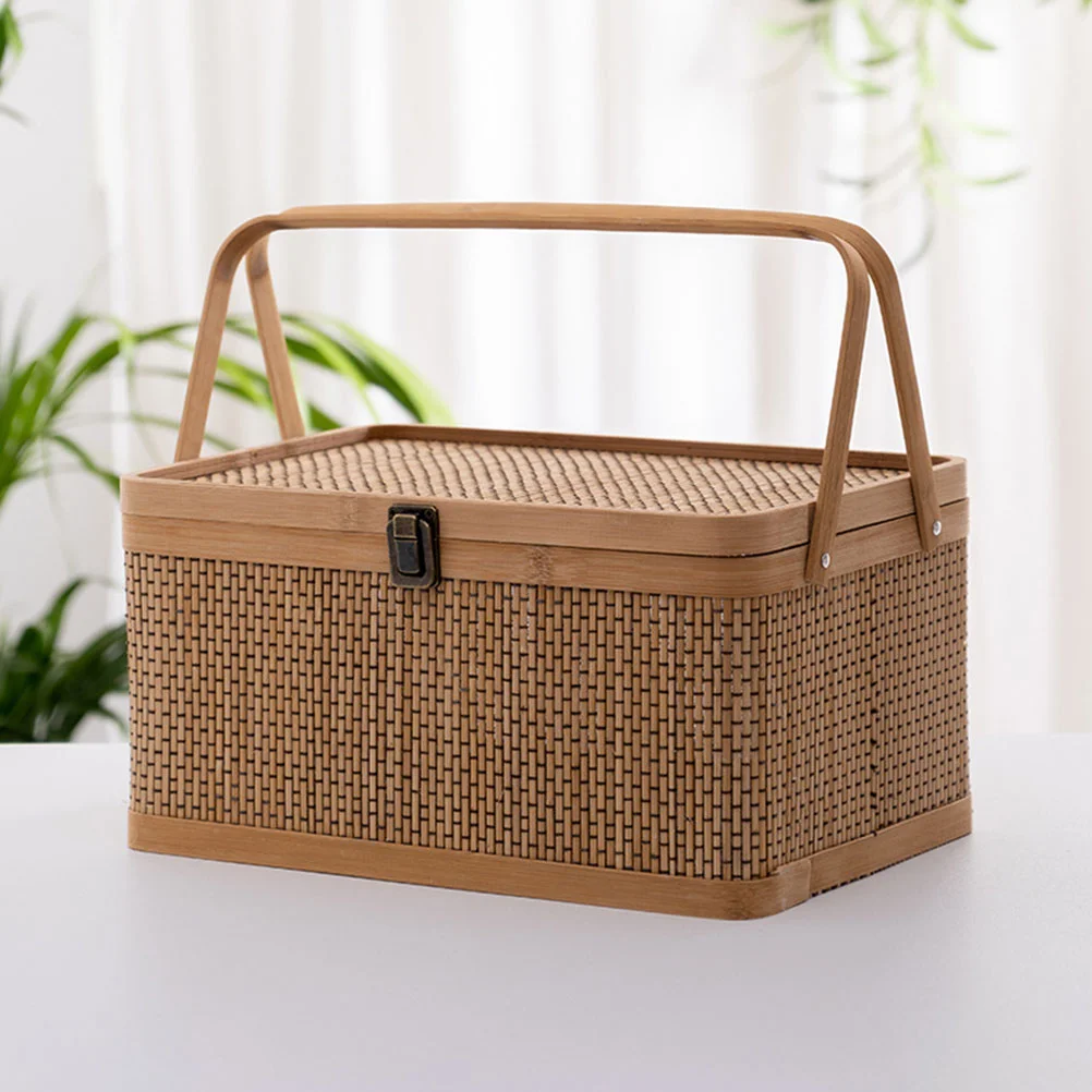 Bamboo Basket 32x22x16 Full Carbonized Rectangular Lid Kitchen Storage Gardening Harvesting Fruits Handheld Basket
Bamboo Basket 32x22x16 Full Carbonized Rectangular Lid Kitchen Storage Gardening Harvesting Fruits Handheld Basket