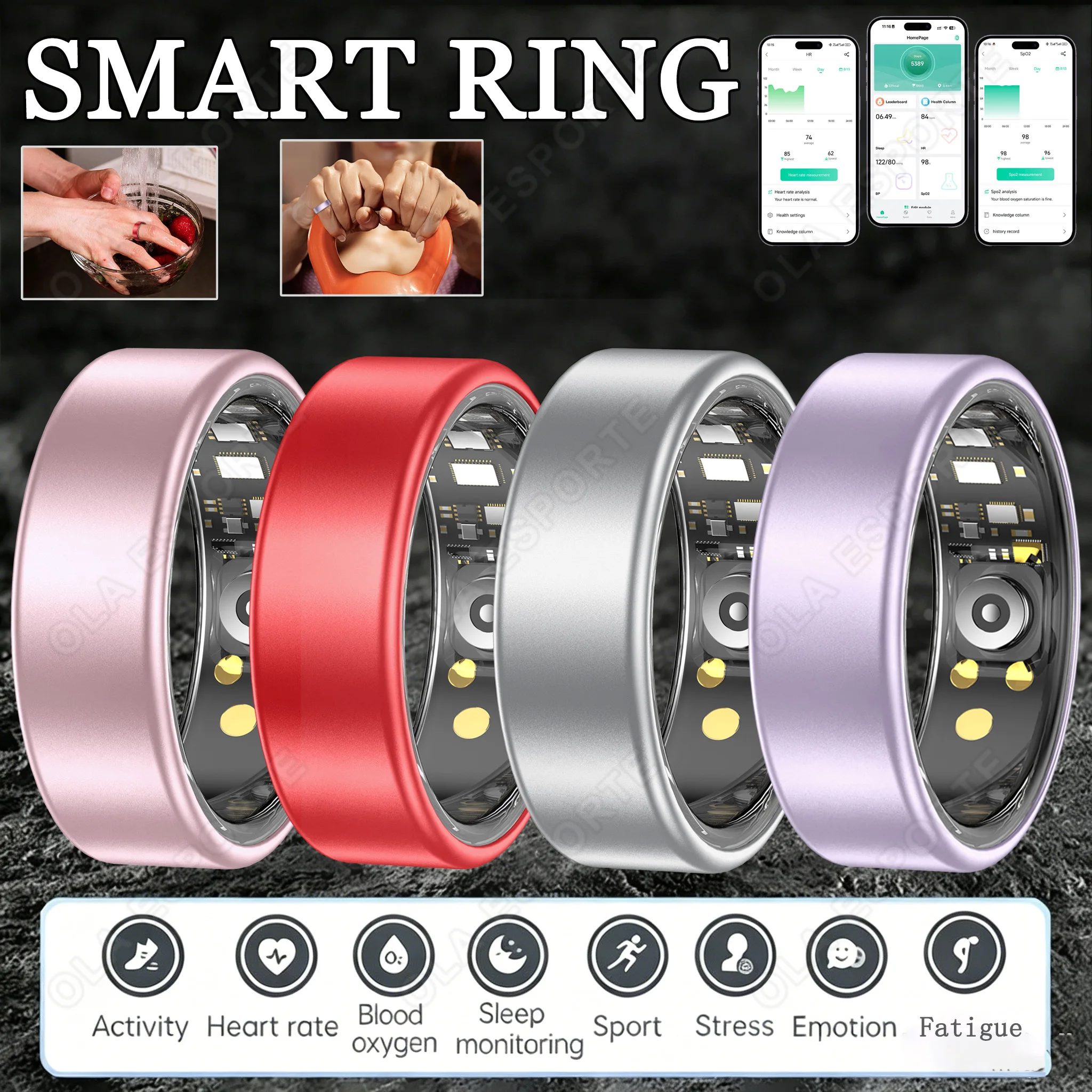 New Smart Ring Waterproof Health Monitor Smartring Take Photo Exercise Record Bluetooth Ring Birthday Gift Men Women
New Smart Ring Waterproof Health Monitor Smartring Take Photo Exercise Record Bluetooth Ring Birthday Gift Men Women