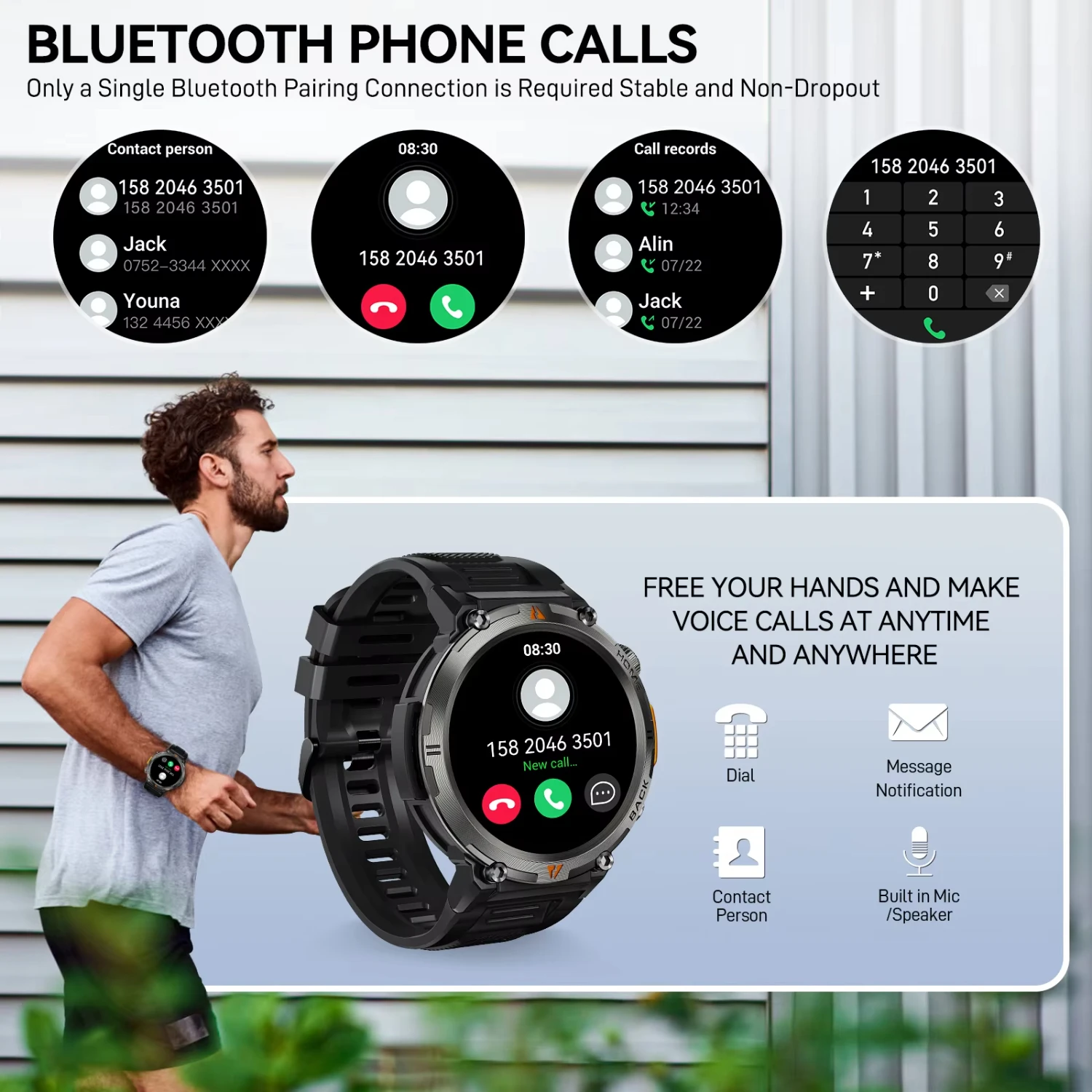 KE3 Bluetooth Call Smart Watch Men Full Health Monitor Clock With Flashlight Men SmartWatch IOS Android
KE3 Bluetooth Call Smart Watch Men Full Health Monitor Clock With Flashlight Men SmartWatch IOS Android
