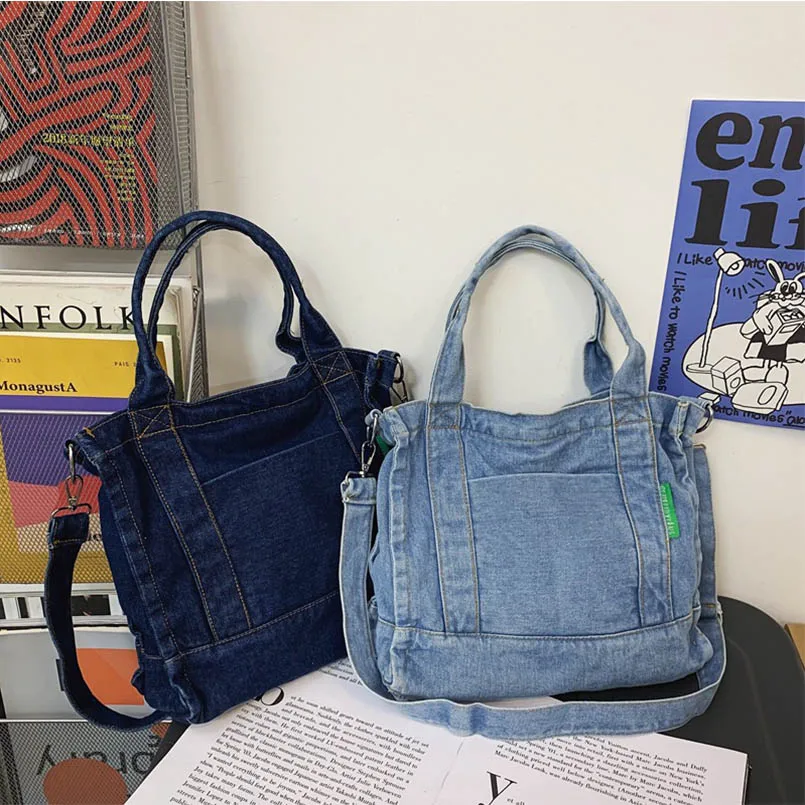 Denim Unisex Large Capacity Jean Big Pocket Crossbody Messenger Bag Handbags Letter Shoulder Shopper Laptop Tote Lady Purse
Denim Unisex Large Capacity Jean Big Pocket Crossbody Messenger Bag Handbags Letter Shoulder Shopper Laptop Tote Lady Purse