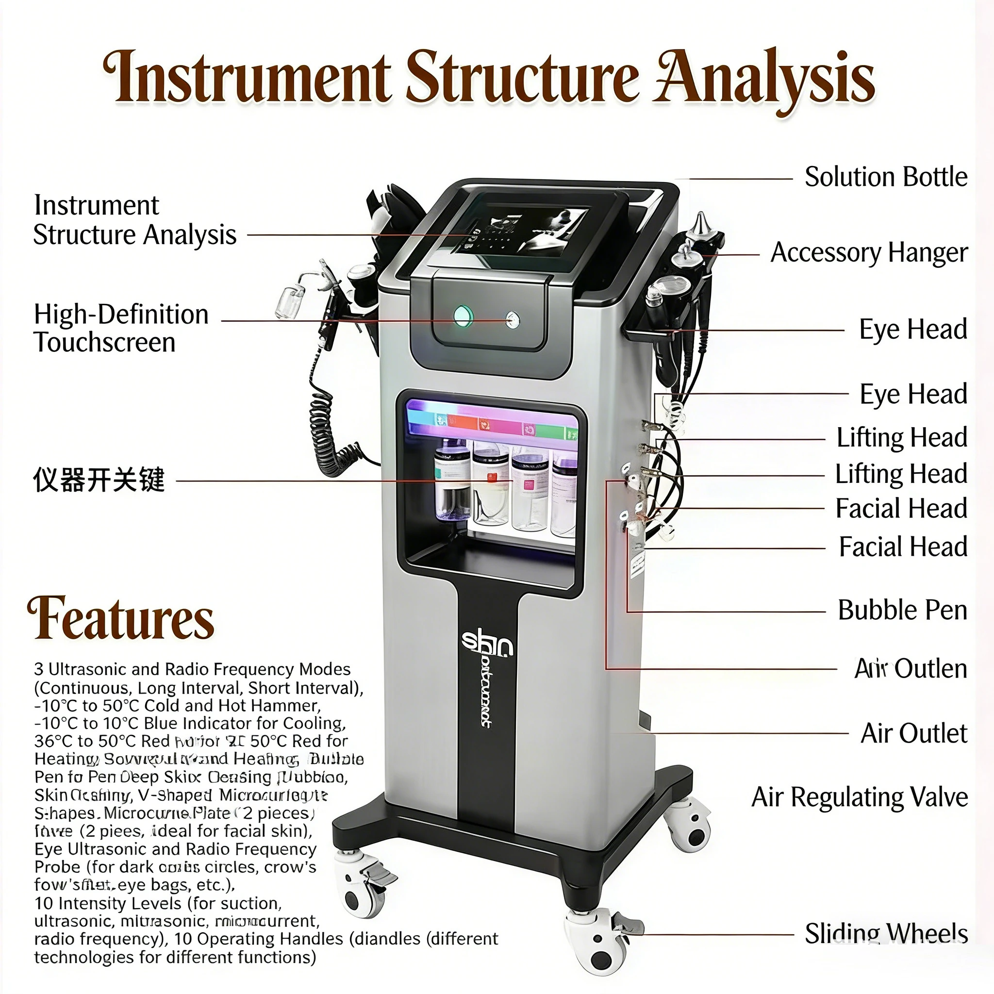 10 in 1 Skin Comprehensive Management Equipment, Moisturizing and Brightening Facial Exfoliating, Diamond grinding, Facial Care,
10 in 1 Skin Comprehensive Management Equipment, Moisturizing and Brightening Facial Exfoliating, Diamond grinding, Facial Care,