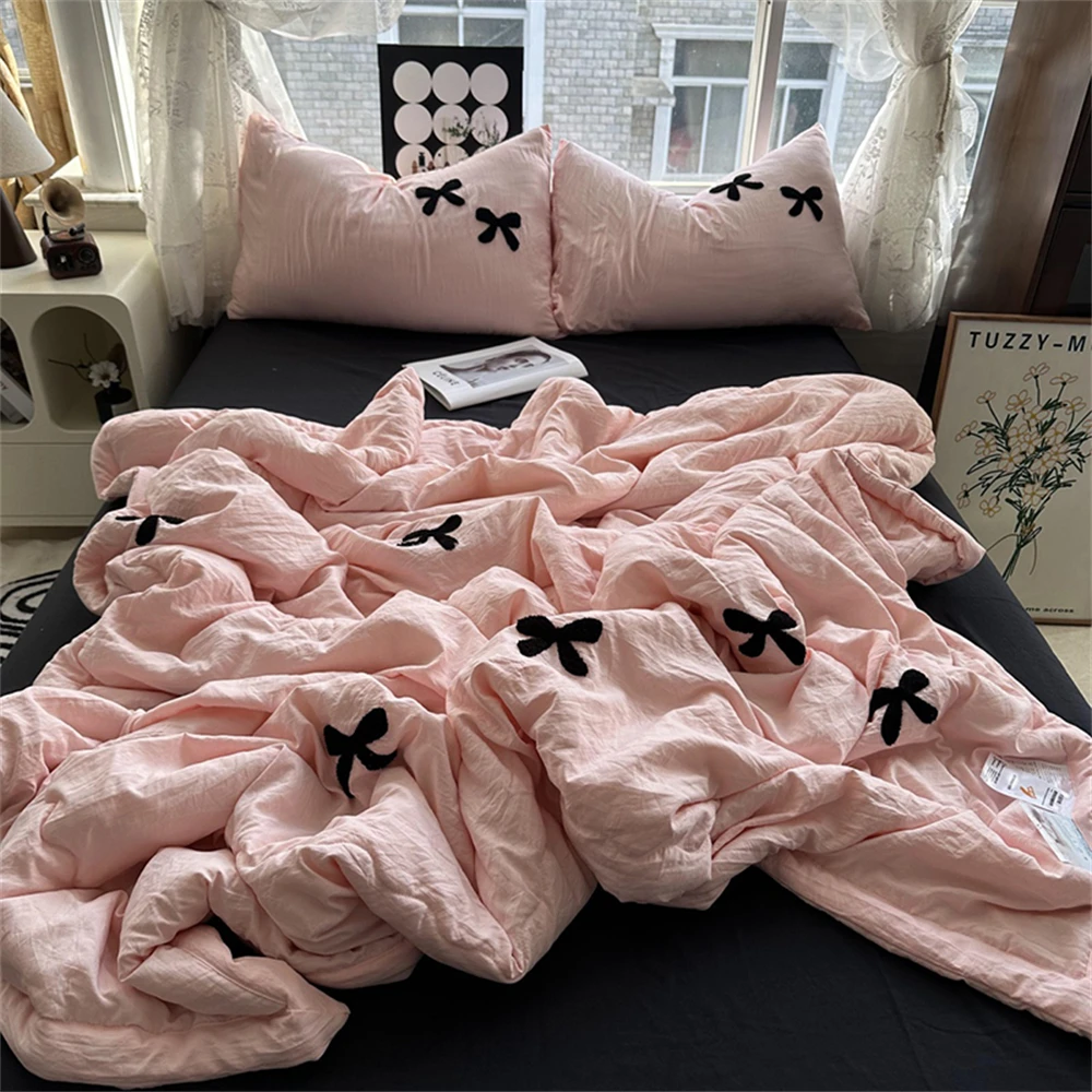 Skin Friendly Summer Quilt Water Washed Cotton Bow Towel Embroidered Blanket Cool Quilt Air Conditioning Quilts Machine Washed
Skin Friendly Summer Quilt Water Washed Cotton Bow Towel Embroidered Blanket Cool Quilt Air Conditioning Quilts Machine Washed