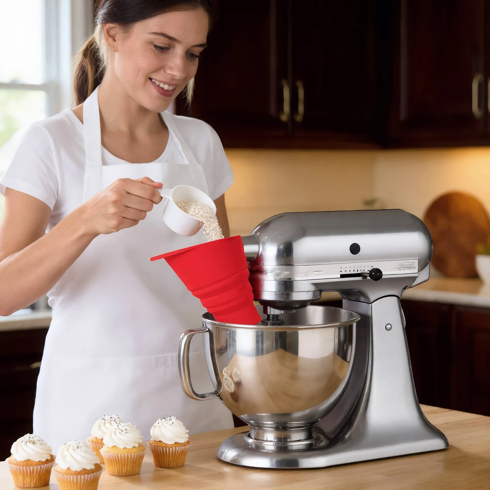 Red Food-grade Silica Gel 14×13.5×13cm Flour Funnel Anti-blocking and Anti-dripping Feeding Funnel for Dry and Wet Purposes
Red Food-grade Silica Gel 14×13.5×13cm Flour Funnel Anti-blocking and Anti-dripping Feeding Funnel for Dry and Wet Purposes