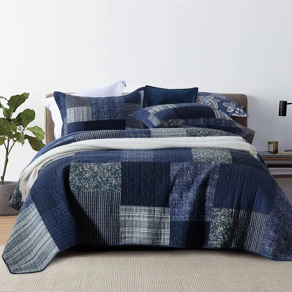Quilt Set King Size, 100% Cotton Farmhouse Patchwork Plaid Floral Bedding Set, 3-Piece Reversible Lightweight Bedspread Coverlet
Quilt Set King Size, 100% Cotton Farmhouse Patchwork Plaid Floral Bedding Set, 3-Piece Reversible Lightweight Bedspread Coverlet