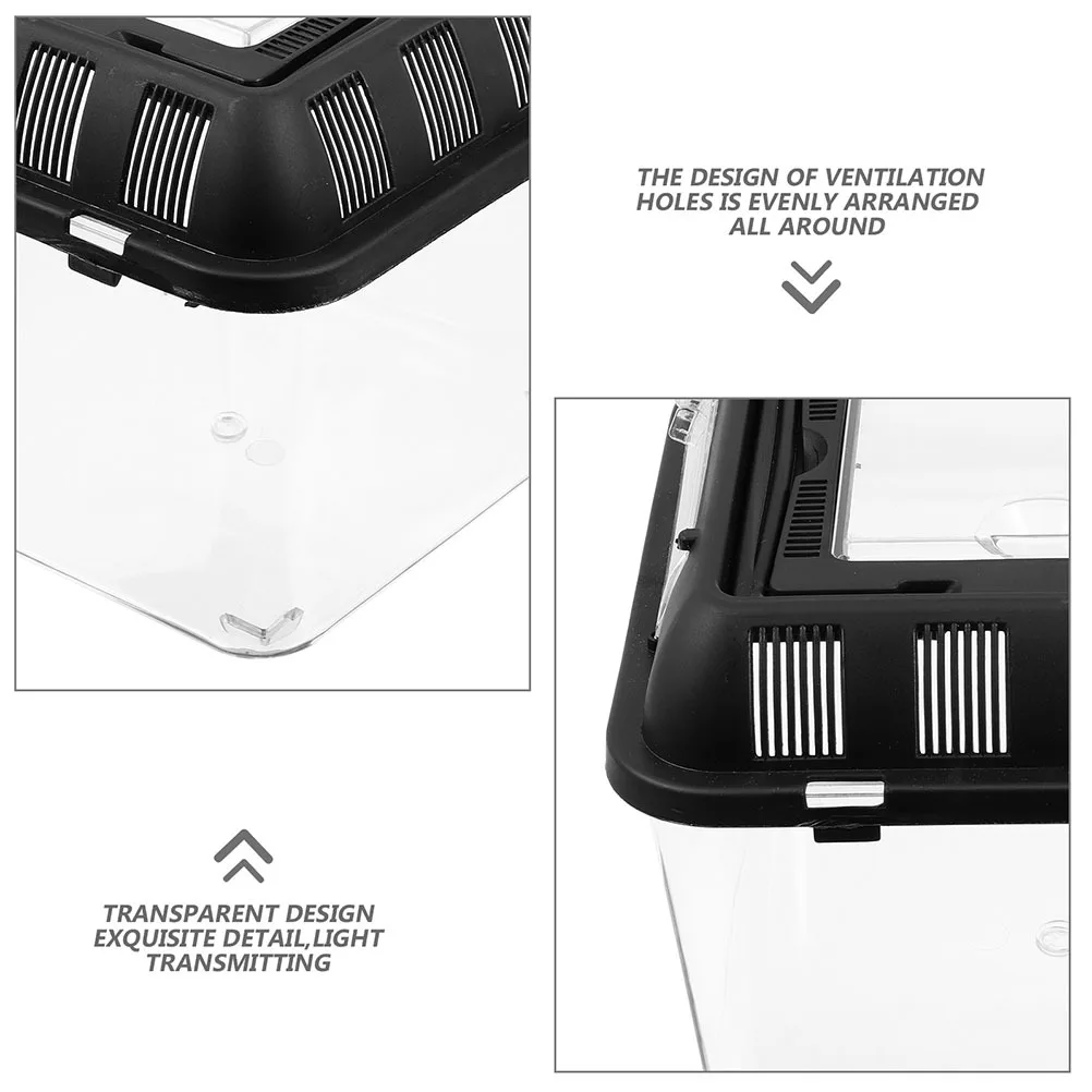 Reptile Breeding Box Black Plastic Turtle Transport Durable Lightweight Ventilation Hole Feeding Cage Storage Container Anti
Reptile Breeding Box Black Plastic Turtle Transport Durable Lightweight Ventilation Hole Feeding Cage Storage Container Anti