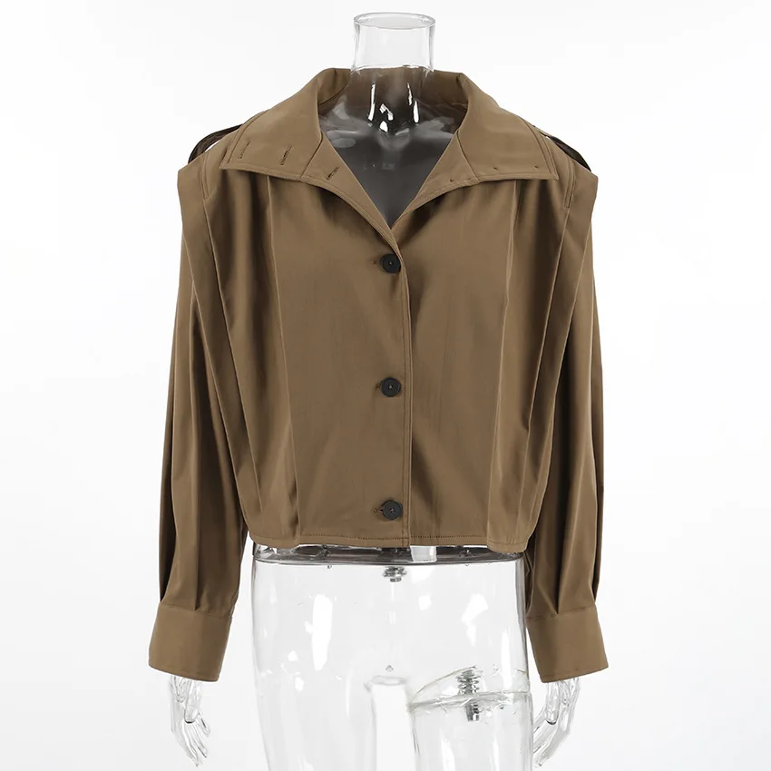 New 2026 Spring Elegant Lady Crop Outwears Women's Street Coat Casual Lapel Single Breasted Long Sleeve Solid Female Jackets
New 2026 Spring Elegant Lady Crop Outwears Women's Street Coat Casual Lapel Single Breasted Long Sleeve Solid Female Jackets