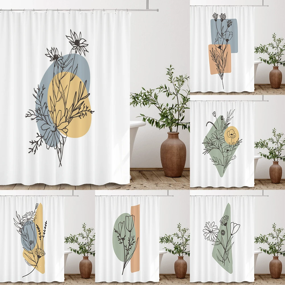 Nordic Abstract Minimalist Flowers Shower Curtain Decor Bathroom Curtain Floral Fabric Hanging Curtain Bathroom Decor With Hooks
Nordic Abstract Minimalist Flowers Shower Curtain Decor Bathroom Curtain Floral Fabric Hanging Curtain Bathroom Decor With Hooks