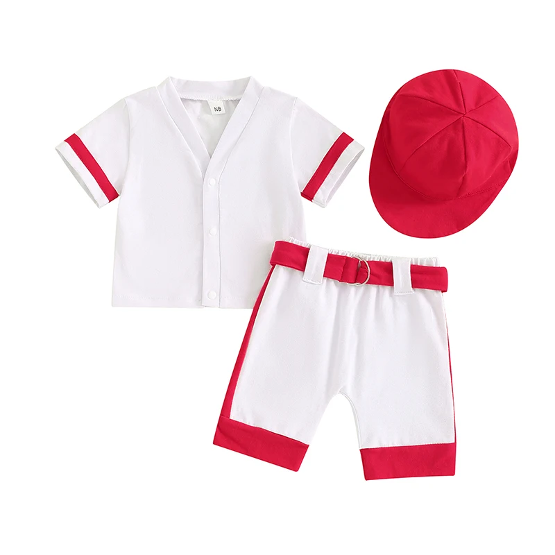 Baby Boys Baseball Outfits Summer Short Sleeves T-Shirt and Elastic Shorts Baseball Cap Set for 3 Piece Clothes Set
Baby Boys Baseball Outfits Summer Short Sleeves T-Shirt and Elastic Shorts Baseball Cap Set for 3 Piece Clothes Set