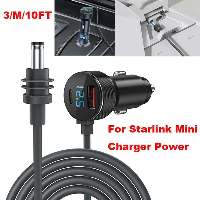 For Starlink Mini DC Power Cable Digital Display for Satellite Mini Waterproof DC Car Charger Power Supply Cord Accessories Kit
For Starlink Mini DC Power Cable Digital Display for Satellite Mini Waterproof DC Car Charger Power Supply Cord Accessories Kit