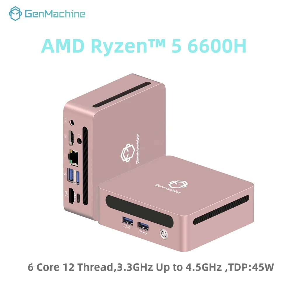 GenMachine Mini PC AMD R5 6600H 6-core 12-thread 4.5GHz 15W 16G LPDDR5 6400Mhz 512GB PCIe 3.0 SSD WiFi 6 BT5.2 Desktop Computer
GenMachine Mini PC AMD R5 6600H 6-core 12-thread 4.5GHz 15W 16G LPDDR5 6400Mhz 512GB PCIe 3.0 SSD WiFi 6 BT5.2 Desktop Computer