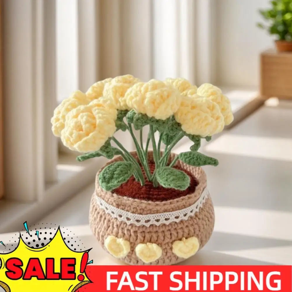 DIY Flower Potted Crochet Kit Cute Plants Hand-Knitted Tool (Light Yellow Rose)
DIY Flower Potted Crochet Kit Cute Plants Hand-Knitted Tool (Light Yellow Rose)