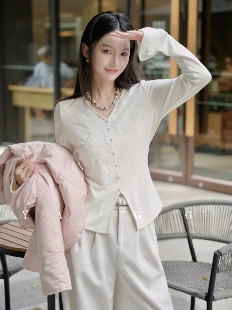 Splicing Design Knitted Base Shirt Women's Fashion Inner Wear Top Yang Gz Padded V-neck Long Sleeve Breathable
Splicing Design Knitted Base Shirt Women's Fashion Inner Wear Top Yang Gz Padded V-neck Long Sleeve Breathable