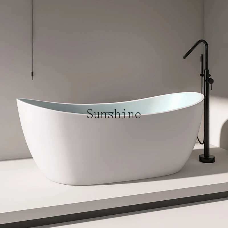 Family Double B & B Moon-shaped polymer artificial stone bathtub Comfortable backrest Simple
Family Double B & B Moon-shaped polymer artificial stone bathtub Comfortable backrest Simple