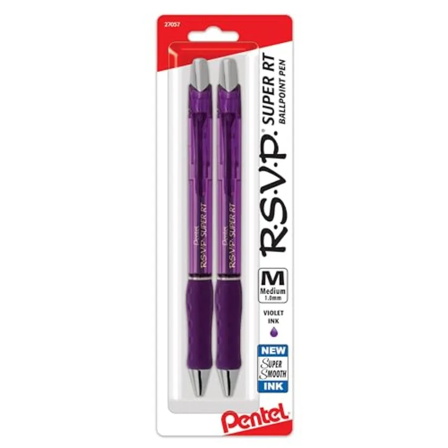 RSVP Super RT Ballpoint Pen, 1.0mm Line, Violet Ink, Pack of 2 (BX480BP2V
RSVP Super RT Ballpoint Pen, 1.0mm Line, Violet Ink, Pack of 2 (BX480BP2V
