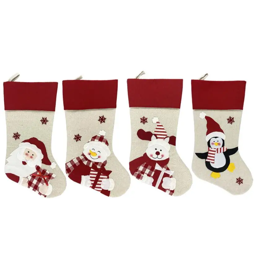 Large 48cm Christmas socks Imitation linen Santa Claus Snowman Elk Cartoon printed Christmas-gift Candy bag decoration
Large 48cm Christmas socks Imitation linen Santa Claus Snowman Elk Cartoon printed Christmas-gift Candy bag decoration