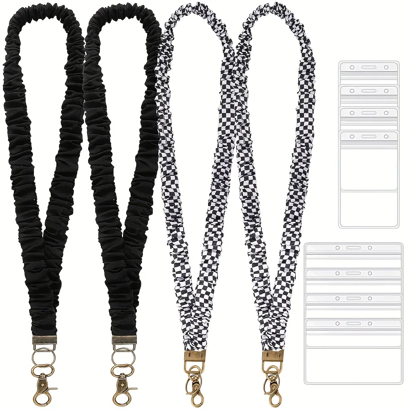 1 elastic headband style stretchable pleated work card hanging rope+1 card sleeve - cute neck key hanging rope | women's extendable keychain, multi-purpose ID card set
1 elastic headband style stretchable pleated work card hanging rope+1 card sleeve - cute neck key hanging rope | women's extendable keychain, multi-purpose ID card set