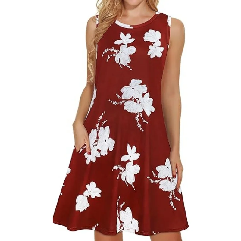 Women's Spring/Summer 2025 Dress Beach Casual Sleeveless Floral Print Vest Loose Sunset Skirt with Pockets
Women's Spring/Summer 2025 Dress Beach Casual Sleeveless Floral Print Vest Loose Sunset Skirt with Pockets
