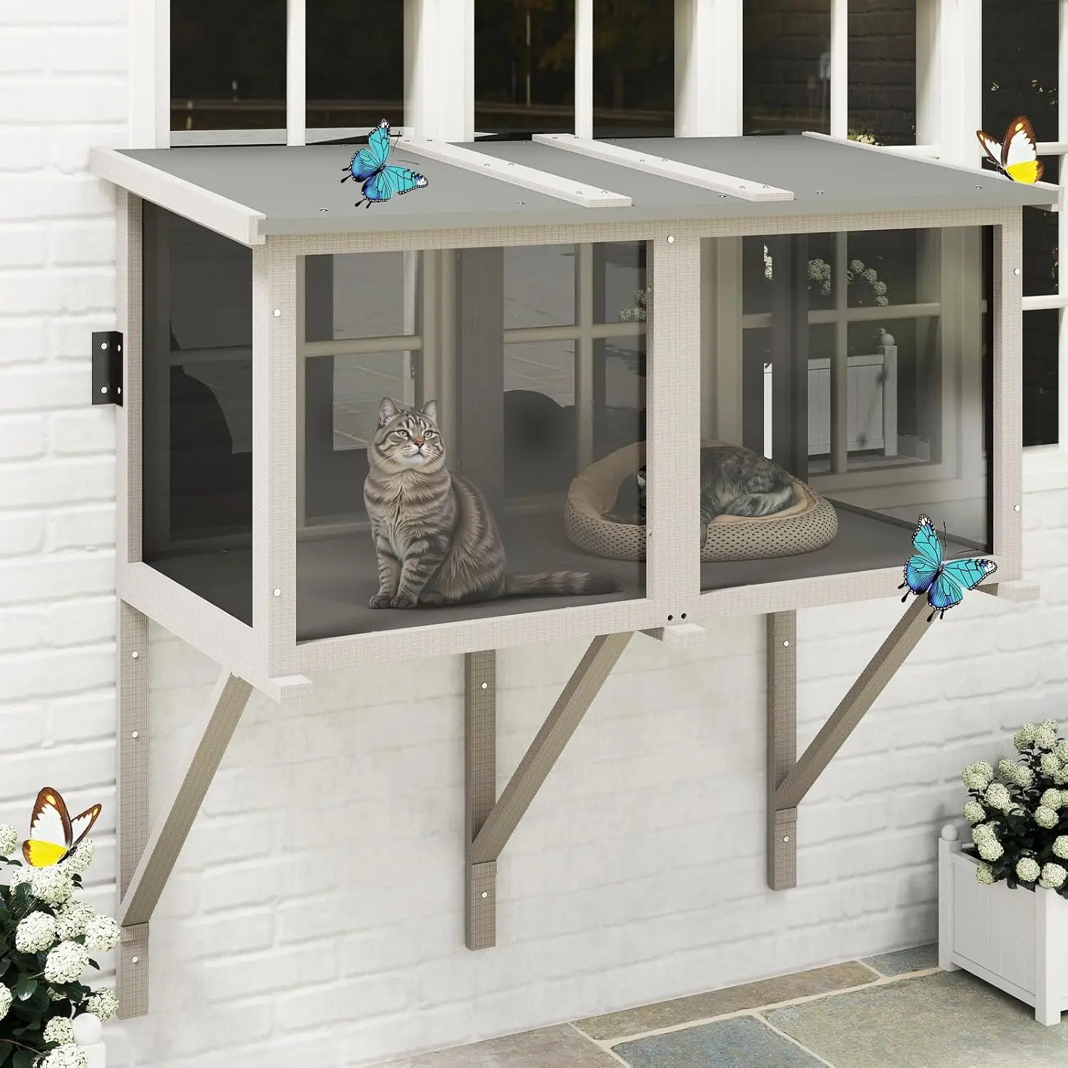 Cat Window Box Catio Outdoor Cat Enclosure for Sunbathing, Napping & Bird Watching, Sturdy Window Perch for Indoor Cats
Cat Window Box Catio Outdoor Cat Enclosure for Sunbathing, Napping & Bird Watching, Sturdy Window Perch for Indoor Cats