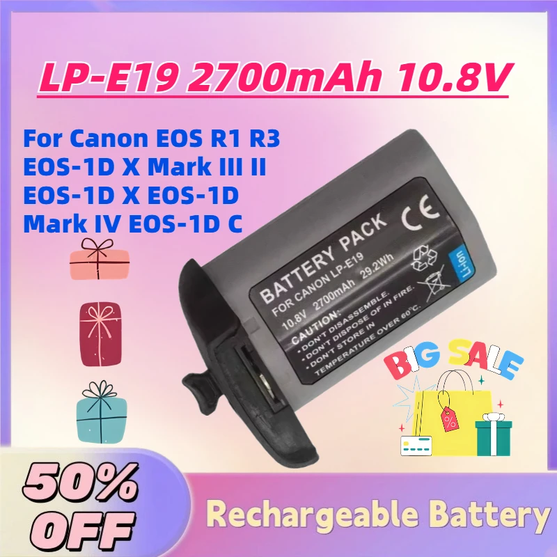 High-Performance LP-E19 2700mAh 10.8V Digital Battery for Canon EOS R1 R3 EOS-1DX Mark III II EOS-1D X EOS-1D Mark IV EOS-1D C
High-Performance LP-E19 2700mAh 10.8V Digital Battery for Canon EOS R1 R3 EOS-1DX Mark III II EOS-1D X EOS-1D Mark IV EOS-1D C
