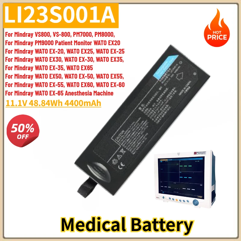 LI23S001A High Quality Medical Battery 11.1V 48.84Wh 4400mAh For Mindray VS-800 PM7000 PM8000 PM9000 Brand New
LI23S001A High Quality Medical Battery 11.1V 48.84Wh 4400mAh For Mindray VS-800 PM7000 PM8000 PM9000 Brand New