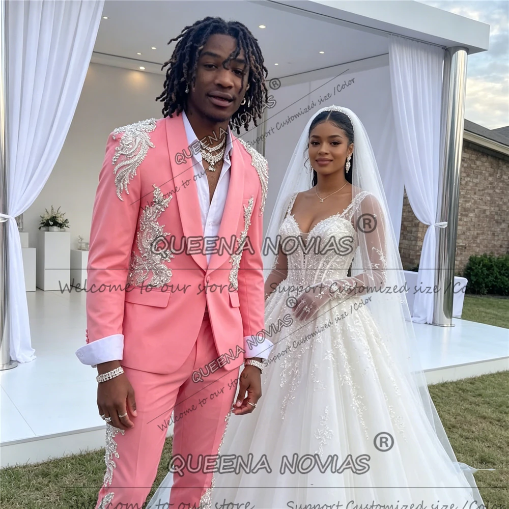 Unique Design Suit Man For Wedding Beaded Stones Appliques Groom Blazer Custom Made 2 Piece Sets Prom Tuxedo Terno Masculinos
Unique Design Suit Man For Wedding Beaded Stones Appliques Groom Blazer Custom Made 2 Piece Sets Prom Tuxedo Terno Masculinos