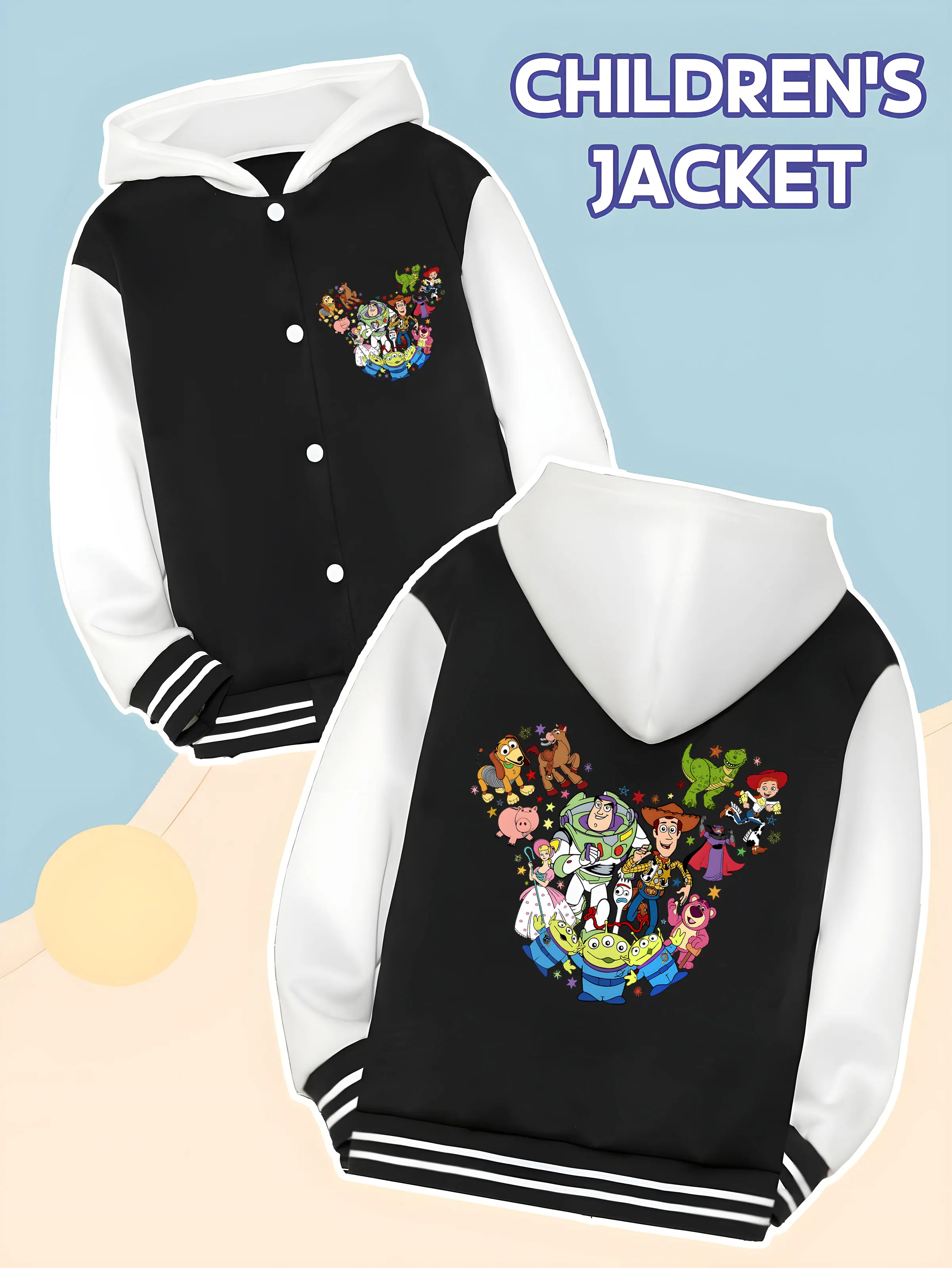 MINISO Disney Toy Story Mickey Mouse Head Boys Baseball Jacket - Mickey Mouse Trendy Print, Perfect for School Wear
MINISO Disney Toy Story Mickey Mouse Head Boys Baseball Jacket - Mickey Mouse Trendy Print, Perfect for School Wear