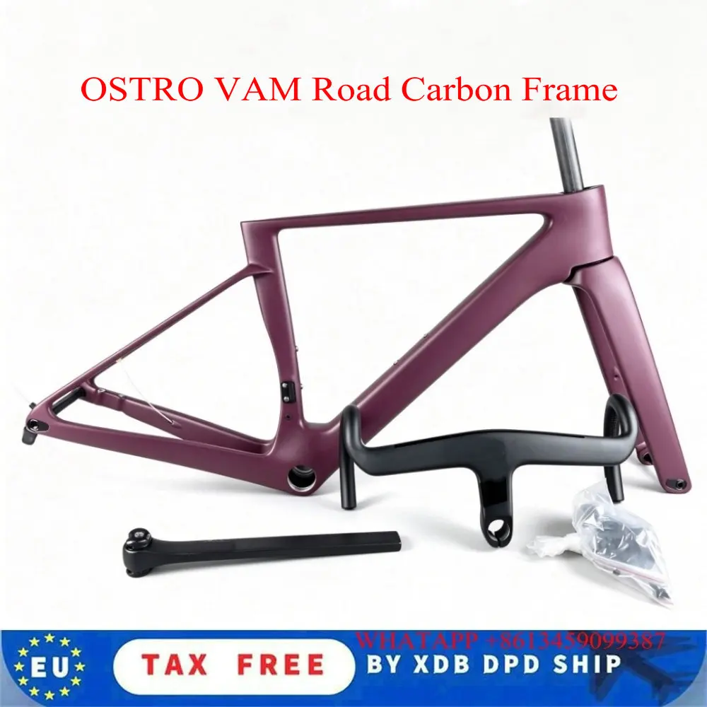 OSTRO VAM Road Carbon Frame Matte dark purple Bike Frameset Disc Brake with Handlebar
OSTRO VAM Road Carbon Frame Matte dark purple Bike Frameset Disc Brake with Handlebar