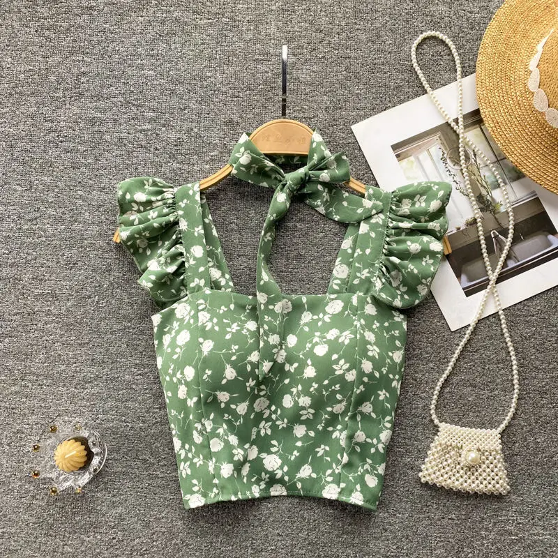Sweet Fresh Niche Ruffle Edges Suspender Women's Spring and Summer Sleeveless Slim Short Floral Printed Versatile Camisole Tops
Sweet Fresh Niche Ruffle Edges Suspender Women's Spring and Summer Sleeveless Slim Short Floral Printed Versatile Camisole Tops