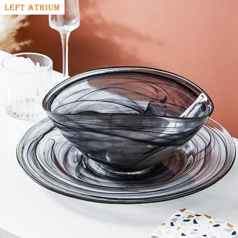 Creative Ink Patterned Irregular Large Bowl, Glass Bowl, Fruit Plate, Household Salad Bowl, Kitchen Table Decoration Tableware
Creative Ink Patterned Irregular Large Bowl, Glass Bowl, Fruit Plate, Household Salad Bowl, Kitchen Table Decoration Tableware