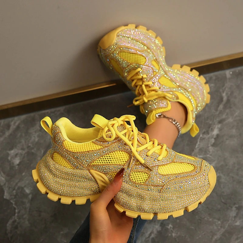 High-quality Platform Lace-up Diamond-studded Stylish, Comfortable, Anti-slip, Breathable Sports and Casual Women's Single Shoes
High-quality Platform Lace-up Diamond-studded Stylish, Comfortable, Anti-slip, Breathable Sports and Casual Women's Single Shoes