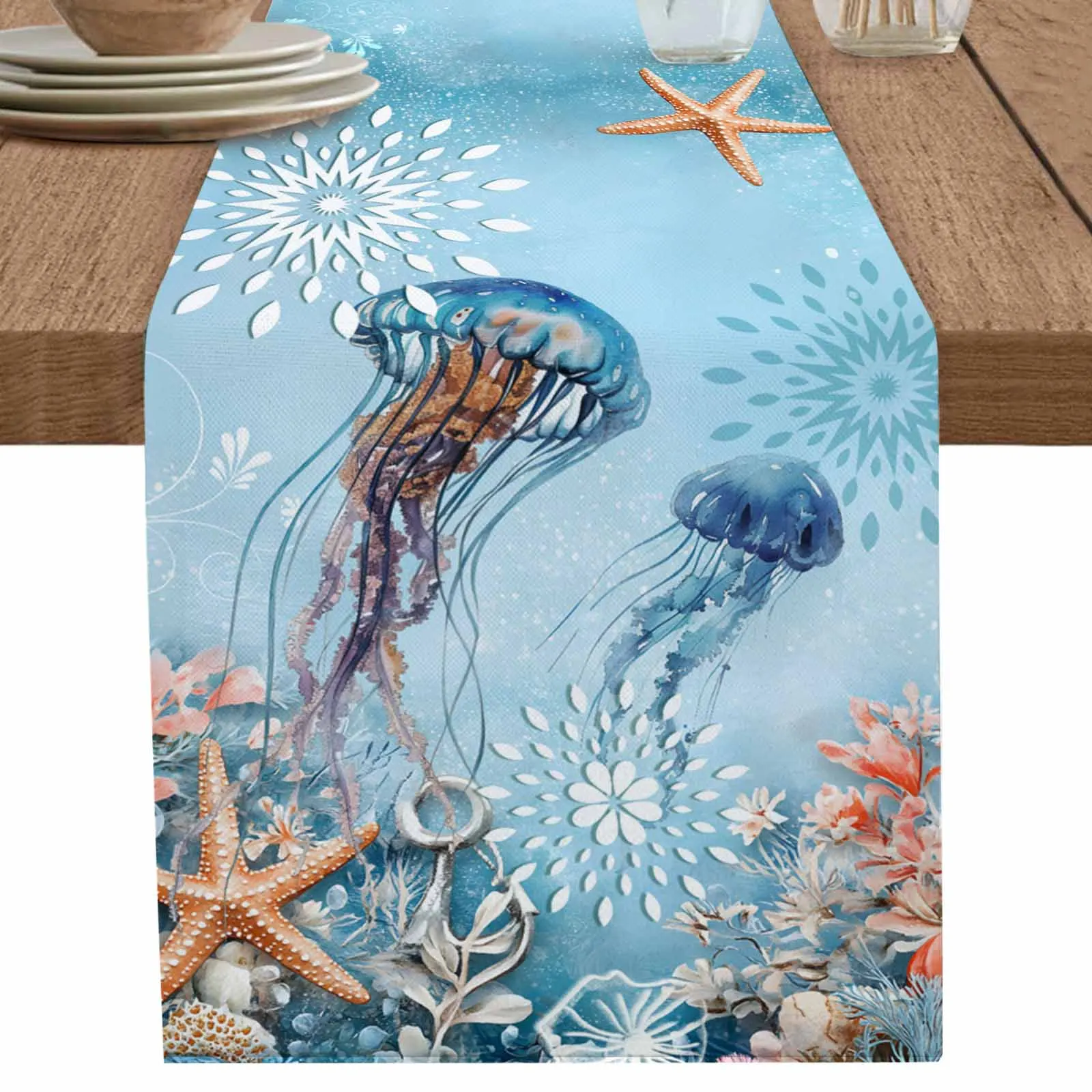Jellyfish Starfish Ocean Animal Table Runners Wedding Party Decor Kitchen Placemat Home Coffee Decor Dining Tableware Pads
Jellyfish Starfish Ocean Animal Table Runners Wedding Party Decor Kitchen Placemat Home Coffee Decor Dining Tableware Pads