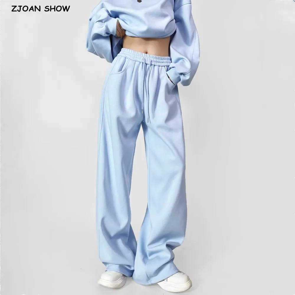 4 colors Autumn Winter Bow Rope Drawstring Elastic Waist Sports Wide Leg Sweats Pants Women Back pockets Long Straight Trousers
4 colors Autumn Winter Bow Rope Drawstring Elastic Waist Sports Wide Leg Sweats Pants Women Back pockets Long Straight Trousers