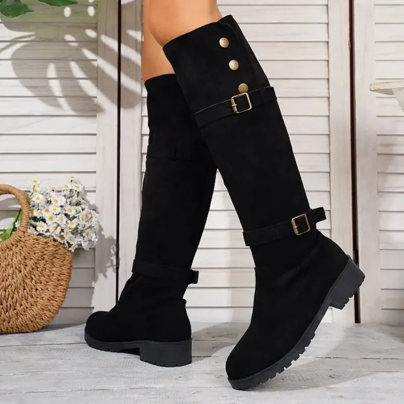 2026 New Women Shoes Winter Quality Women's Knee-high Boots Fashion Round Mid-heel Boots Trend Belt Buckle Slip-on Shoes Botas
2026 New Women Shoes Winter Quality Women's Knee-high Boots Fashion Round Mid-heel Boots Trend Belt Buckle Slip-on Shoes Botas