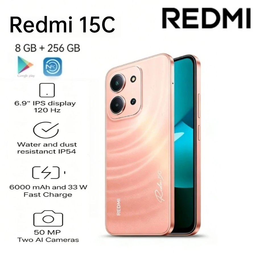 2026 Latest Global Redmi 15C Smartphone Octa Core Processor 6.88" HD Display HD Camera with Long Lasting Endurance Battery
2026 Latest Global Redmi 15C Smartphone Octa Core Processor 6.88" HD Display HD Camera with Long Lasting Endurance Battery